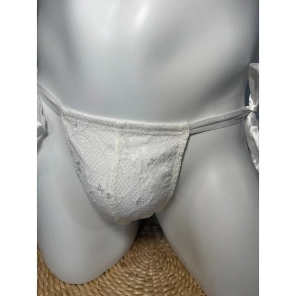 Cosabella Men's Italian Tie Thong Moon Ivory Never Say Never Lace Underwear NWT
